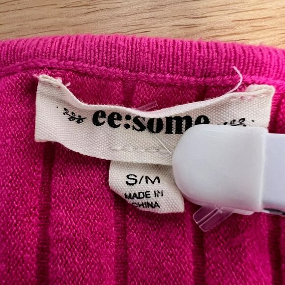 ee:some Womens Ribbed Long Batwing Sleeve Sweater Pink Size S/M - Picture 6 of 7